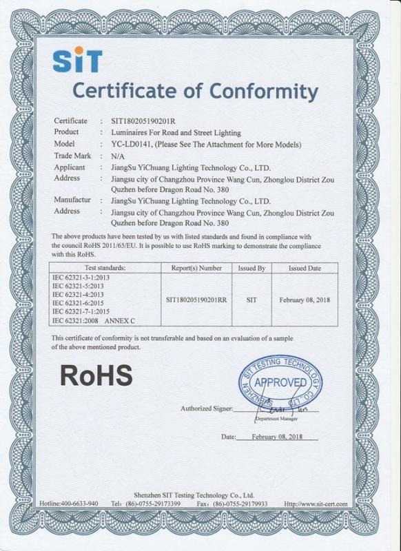 RoHS - Jiangsu Yichuang Lighting Technology Co., Ltd.