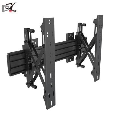 China Aluminum Powder Black Embedding Metal TV Bracket LCD TV Wall Mount Parts With 680MM Aluminum Rail for sale