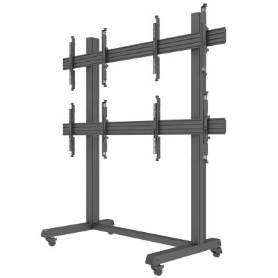 China Support Mobile Aluminum Quadruple TV 32-65inch Cart TV Rack Mount With Max VESA 400x400mm for sale