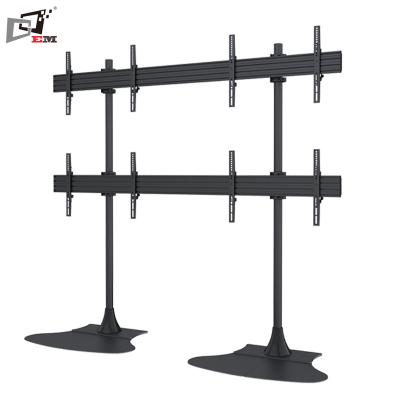 China Aluminum Standard Floor Tall Metal TV Stand 2x2 VESA 600x400 mm 60 Inch TV Stand With Retractable Pipes for sale