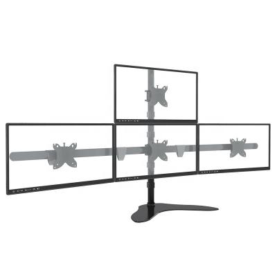 China Height Adjustable Ergonomic Free Standing Computer Frames Quad Monitor Arm Stand Mount For 15-30inch for sale