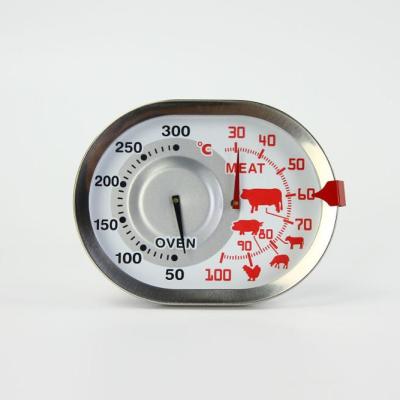 China SUS304 Stainless Steel Large Screen Dial Oven Meat Thermometer for sale