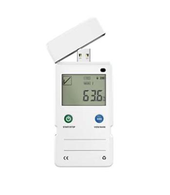 China Plastic High Accuracy Industrial Intelligent Digital Thermometer Hygrometer Thermometer 3.6V/USB 2.0 LCD Automatic PDF and CSV Report for sale