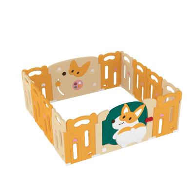 China Hot Selling Cartoon Lovely Dog Animal Design Babies Indoor Child Fence Plastic Playpen for sale