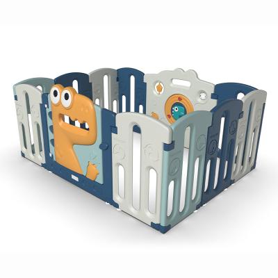 China New Design 6M-3Y Age Plastic Cartoon Dinosaur Baby Play Guardrail Playpens For Babies Kids for sale