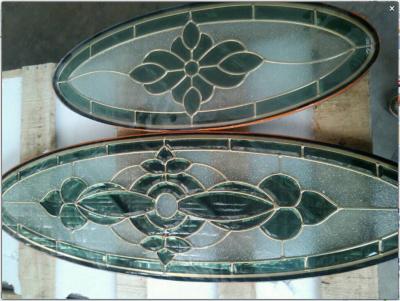 China Groene Ovale Decorativ bevlekte Leaded Glas 2000MM voor Vensters 5MM Te koop