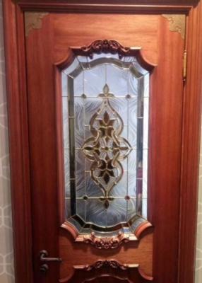 China Custom Shapes Decorative Leaded Glass For Wood Door Antique Stained Glass  Panels for sale