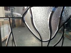 Clear bevel decorative glass panels with lily style design for entrance doors