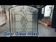 Beveled Door Glass Insert Black Leaded Classic Design With Diamond