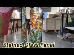 Decorative Stained Glass Panel Solid Customized For Entry Door