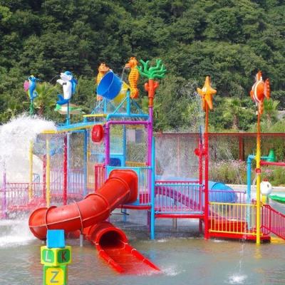 China Anti Static Park Resort Splash Water Playground Equipment With Spiral Slide for sale