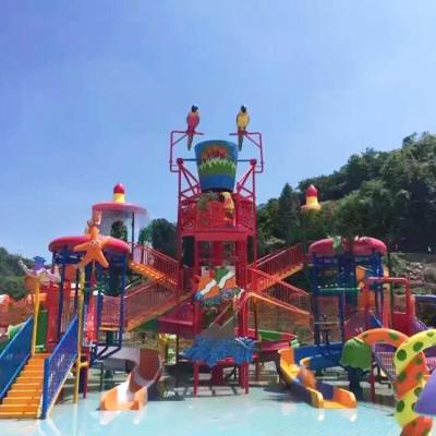 China OEM / ODM Splash Outdoor Water Play Equipment With Spiral Slide for sale