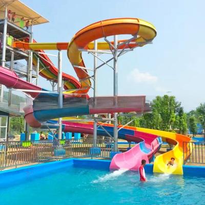 China Colorful Open Body Amusement Park Water Slide Swirly Water Slide Anti UV for sale