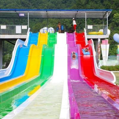 China Multi Lanes Rainbow Waterslide Wavy Water Slide With Water Sprinkler ISO9001 for sale