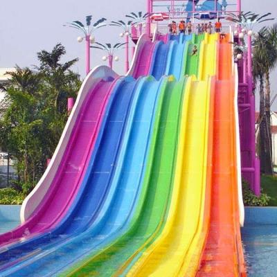 China 42m lengte regenboog waterglijbaan waterpark apparatuur OEM/ODM beschikbaar Te koop