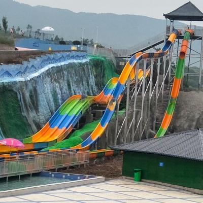 China Fiberglass Water Park Speed Water Slides Colorful Design 180 Guests/Hr for sale