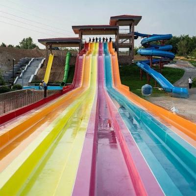 China Multi Lane Rainbow Water Slide Glasvezel maat 180 gasten/uur Te koop