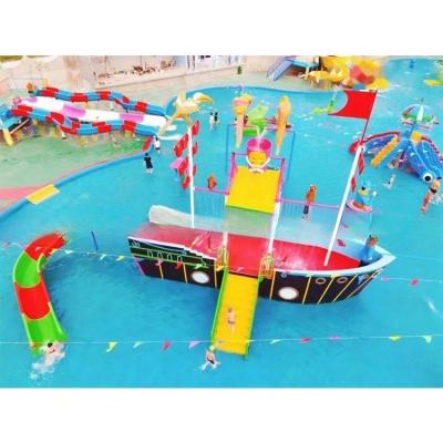 China 18m*16m*9m Pirate Ship Water Park Children Water Playground Sturdy Structure for sale