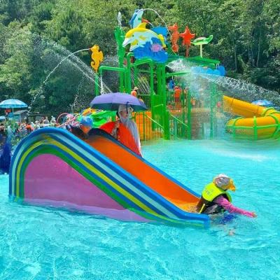 China Anti Static Fiberglass Rianbow Water Slide Swimming Pool Aqua Water Park for sale