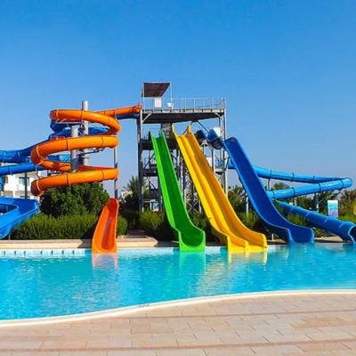 China Fiberglass Big Rides Water Game Fun Play Spiral Slide Set Swimming Pool for sale