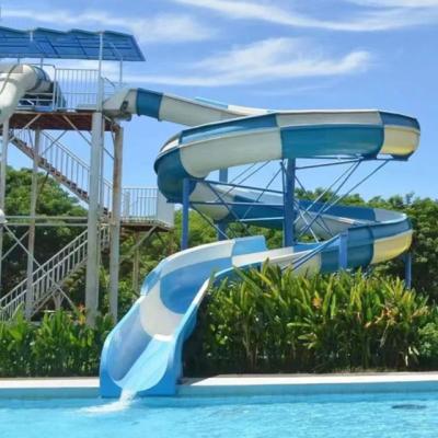 China Water Park Games Aqua Amusement Equipment Facilities Fiberglass Spiral Slides for sale