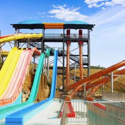 China Water Park Rainbow Slides Adult Amusement Park Rides Equipment Fiberglass Water Slide for sale