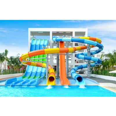 China New Design Customized Water Park Equipment Adult Fiberglass Pool Slides for sale