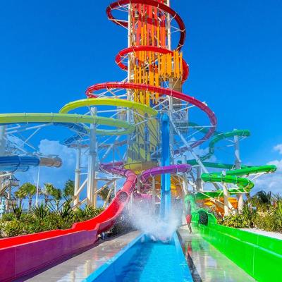 China Water Playground Thrilling Large Aqua Loop Water Spiral Slide For Adult for sale