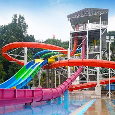 China Large Water Park Equipment Fiberglass High Speed Combination Slides for sale