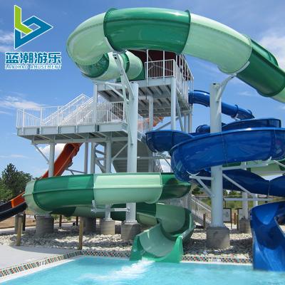 China Factory Customized Outdoor Water Sport Commercial Aqua Theme Park Equipment Resort Place  Fiberglass Spiral Water Slide for sale