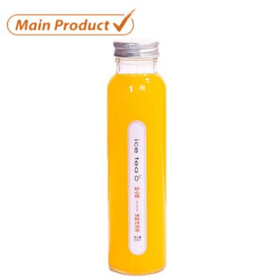 China Bevergae Clear Glass Bottle 350ml Beverage Milk Tea / Kombucha Cold Press Juice Glass Bottle With Screw Lid for sale