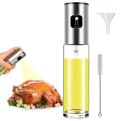 China Heatable 100ml Hot Sale Cylinder Glass Empty Oil Sprayer Bottle For Cooking Olive Oil for sale