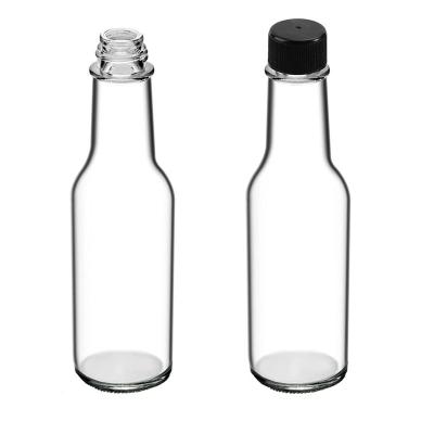 China 150ml 5oz Durable Hot Selling Empty Hot Chilli Vinegar Dim Glass Bottle Tomato Sauce With Plastic Lid for sale