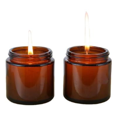 China Home Decor 100ML 250ML 4oz 8oz 9oz Black Label Hot Sale Factory Made Customer Made Matte Empty Candle/Clear/Amber Glass Jars With Metal Lids for sale