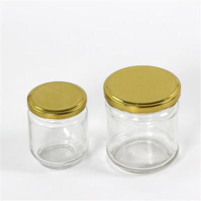 China Viable Wholesale Aluminum Lid Round Empty Airtight Large 200ml Pickle Jar Glass Price for sale