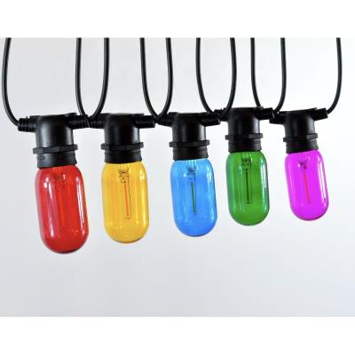 China Glass Bulb T45 Multicolor Waterproof Christmas LED Lights Led Low Voltage LED Party Lights Wedding Lights 10L for sale