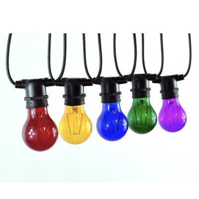 China Solar Power A60 IP44 Glass Bulb Multicolor Waterproof Low Voltage Led Party Lights Garden Lights 10L for sale