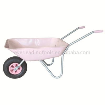 China Metal 65 L Wheelbarrow Europe OEM Item Air Wheel Powder Coated Tray Frame for sale