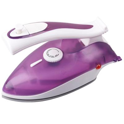 China Hotel Factory Hot Sale Mini Electric Folding Handle Steam Portable Iron Double Travel Voltage With Non Stick Coating Dish for sale