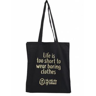 China Custom Print Reusable Cotton Canvas With Logo Tote Promotional Shopping Bags for sale