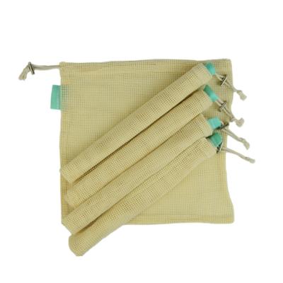 China 100% Cotton Mesh Reusable Product Sets Gots Shopping Organic Drawstring Bags Eco-Friendly for sale