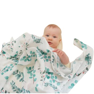 China Sustainable customized wholesale summer multifunctional baby bamboo muslin swaddle blanket for newborns for sale