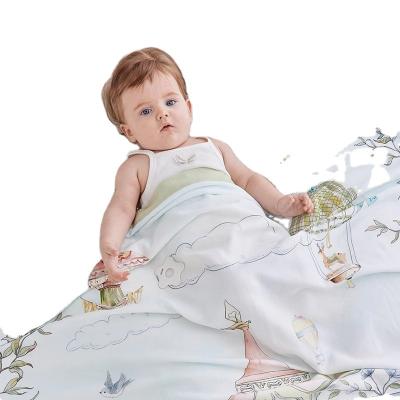 China Child-Proof Home Textile Unisex Baby swaddle Blanket Organic 100 Bamboo Cotton Receiving Blanket Print Baby Cribs Sheets Muslin Baby Blanket for sale