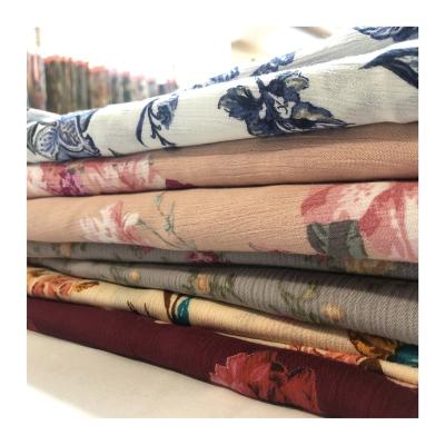 China Sustainable with best quality 100% rayon crepe printed fabric for pajamas and home wear for sale