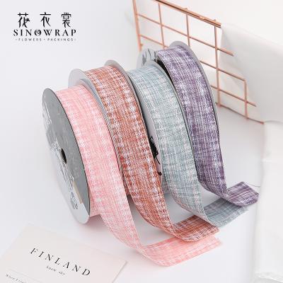 China Waterproof Fabric 2.5cm*18Y Flower Wrapping Ribbons Gift Wrapping Edging Ribbons Spool Pull Bow In Gift Wrapping for sale