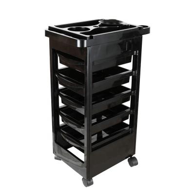 China Modern New PP Material Five Trays Cheaper Price Salon Trolley Trolley for sale