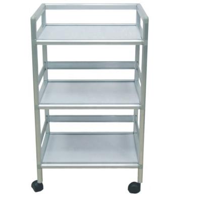 China Salon Trolley Aluminum Three Layers Sliding Trolley Hair Salon Trolley Trolley for sale