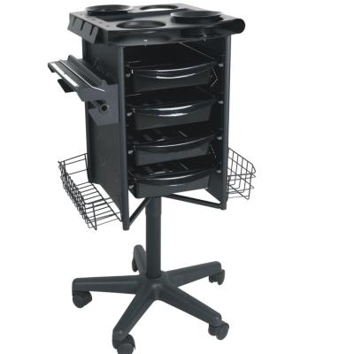 China Modern Black Color Three Drawers Move Lounge Easy Sliding Cart for sale