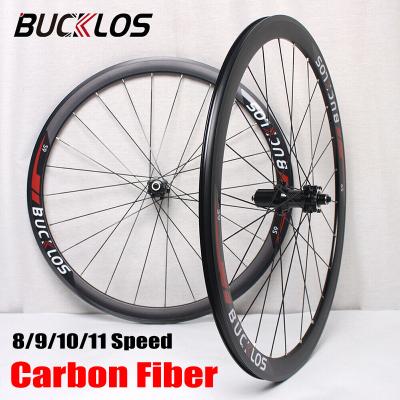 China Road Bikes OEM/ODM Bicycle Wheelset 700c Road Bike Front Rear Wheel Disc Brake Carbon Fiber Hub Fit For Shimano Cassette Hg 8/9/10/11s for sale