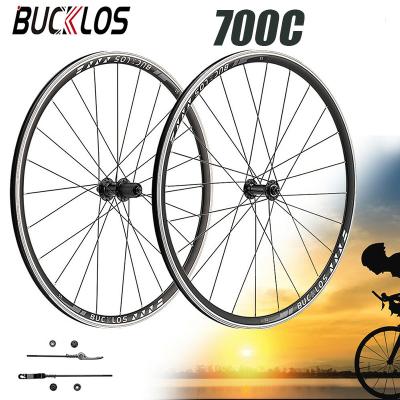 China Road Bikes OEM/ODM Bicycle Wheelset Aluminum Alloy Road Bike Wheel Set 700C Front Rear Wheel Rim Ultralight 9*100mm 10*135mm for sale